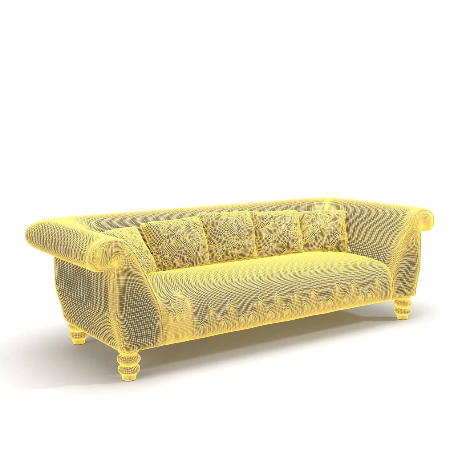 Flared Arm Sofa PBR 3D Model_07